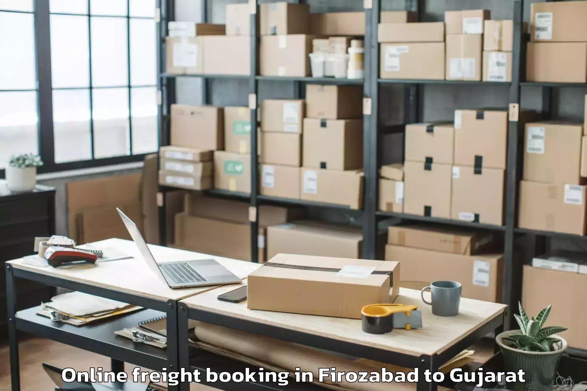 Affordable Firozabad to Visnagar Online Freight Booking